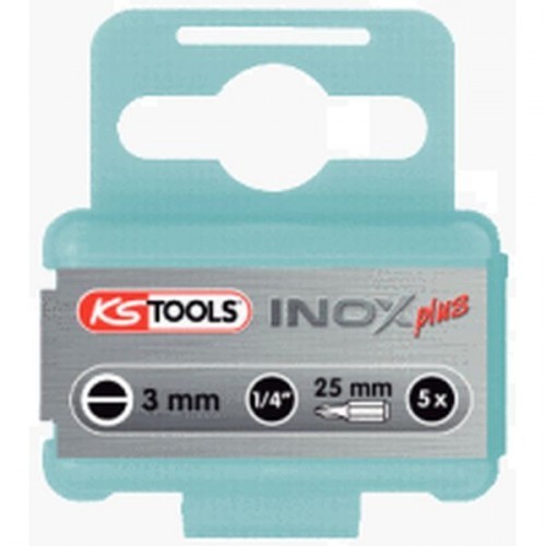 KS Tools 1/4 INOX+ Bit Schlitz,25mm,3mm,5er Pack, 910.2233