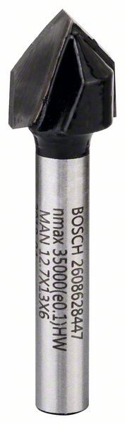 Bosch V-Nutfräser, 6 mm, D1 12,7 mm, L 12,7 mm, G 45 mm, 90° 2608628447