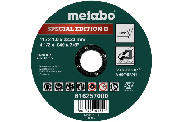 Metabo Special Edition II 115x1,0x22,23 mm Inox, 616257000