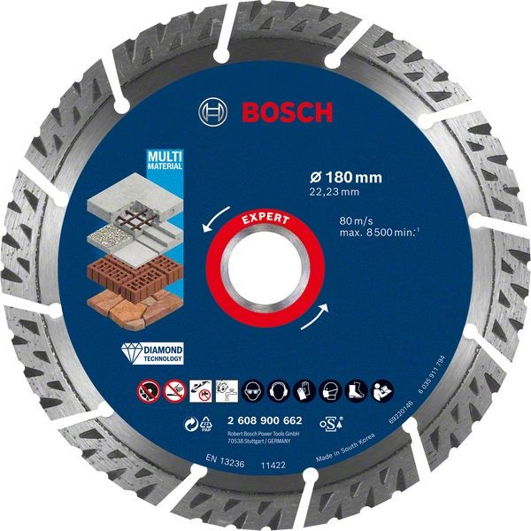 Bosch EXPERT Diamanttrennscheiben, 180 x 22,23 x 2,4 x 12 mm 2608900662