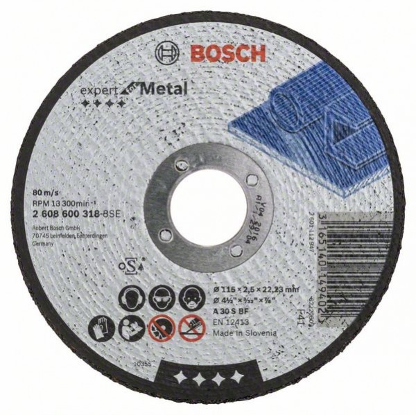 Bosch Trennscheibe gerade Expert for Metal A 30 S BF, 115 mm, 2,5 mm 2608600318