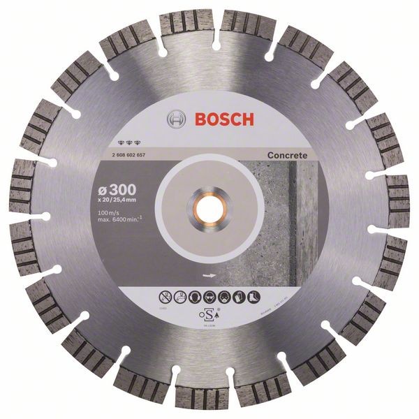Bosch Diamanttrennscheibe Best, 300 x 20,00/25,40 x 2,8 x 15 mm 2608602657