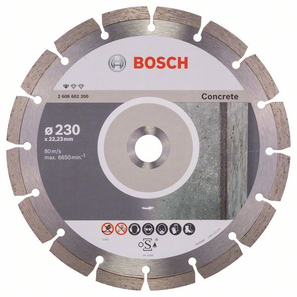Bosch Diamanttrennscheibe Standard, 230 x 22,23 x 2,3 x10mm, 1er-Pack 2608602200