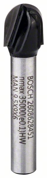 Bosch Hohlkehlfräser, 6 mm, R1 4,7 mm, D 9,5 mm, L 9,2 mm, G 40 mm 2608628451