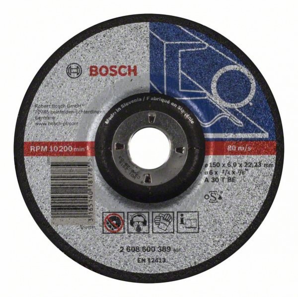 Bosch Schruppscheibe gekröpft A 30 T BF, 150 mm, 22,23 mm, 6 mm 2608600389