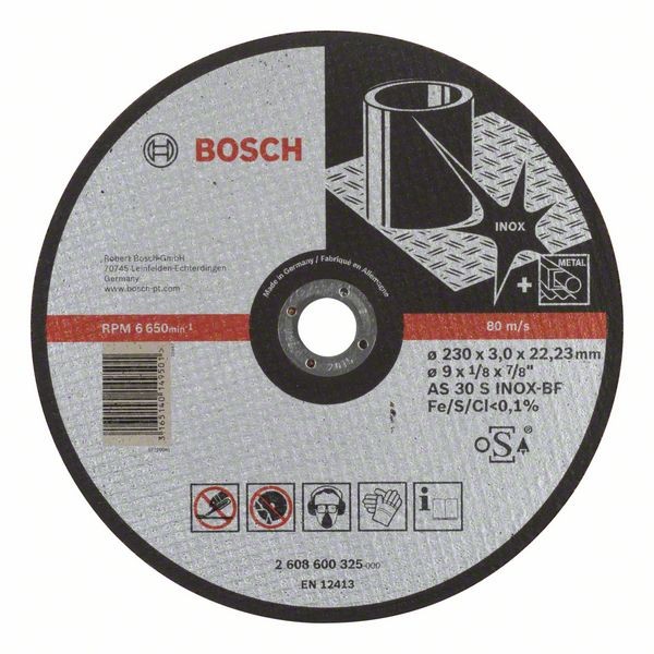 Bosch Trennscheibe gerade Expert Inox AS 30 S INOX BF, 230 mm, 3 mm 2608600325