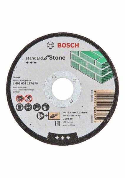 Bosch Trennscheibe gerade Standard for Stone C 30S BF, 115 mm, 3,0 mm 2608603177