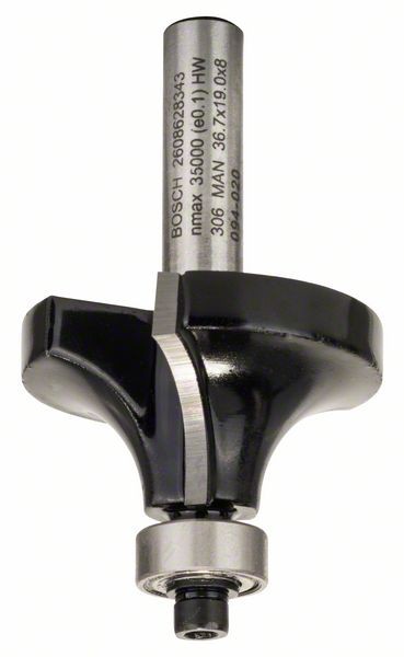 Bosch Abrundfräser, 8 mm, R1 12 mm, L 19 mm, G 60 mm 2608628343