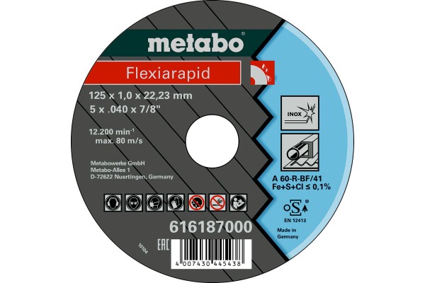 Metabo Flexiarapid 125x1,0x22,2 Inox, 616187000