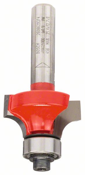 Bosch Abrundfräser, 8 mm, D 25,4 mm, R1 6,35 mm, L 12,7 mm, G 55 mm 2608629374