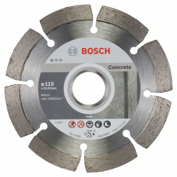 Bosch Diamanttrennscheibe, 115 x 22,23 x 1,6 x 10 mm, 10er-Pack 2608603239