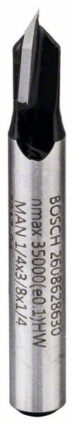 Bosch V-Nutfräser, 1/4 Zoll, D1 6,3 mm, L 9,2 mm, G 45 mm, 90° 2608628630