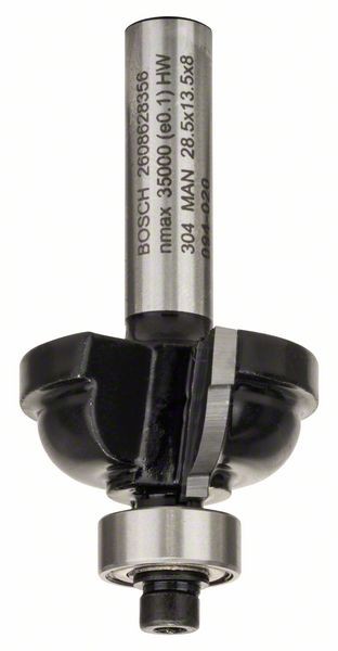 Bosch Kantenformfräser F, 8 mm, R1 6,3mm, D 28,5mm, L 13,2mm, G 54 mm 2608628356