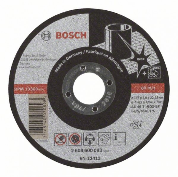 Bosch Trennscheibe gerade Expert Inox AS 46 T INOX BF, 115 mm, 2 mm 2608600093
