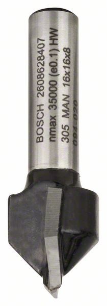 Bosch V-Nutfräser, 8 mm, D1 16 mm, L 16 mm, G 45 mm, 90° 2608628407