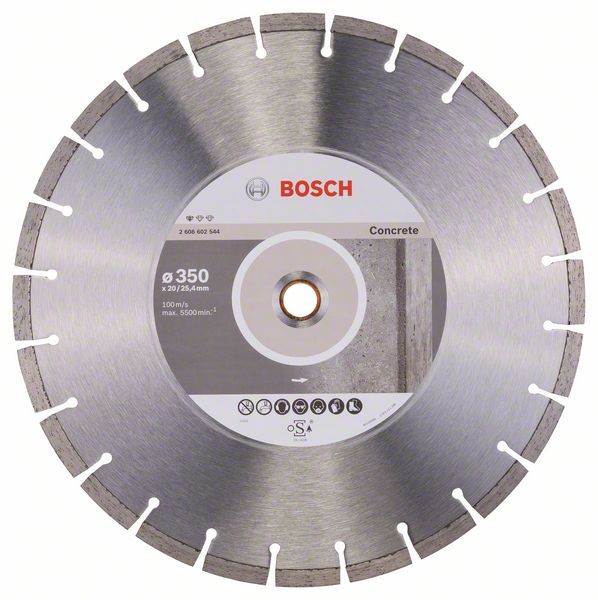 Bosch Diamanttrennscheibe Standard, 350 x 20,00/25,40 x 2,8 x 10 mm 2608602544