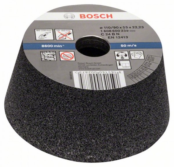 Bosch Schleiftopf, konisch-Stein/Beton 90 mm, 110 mm, 55 mm, K 24 1608600239