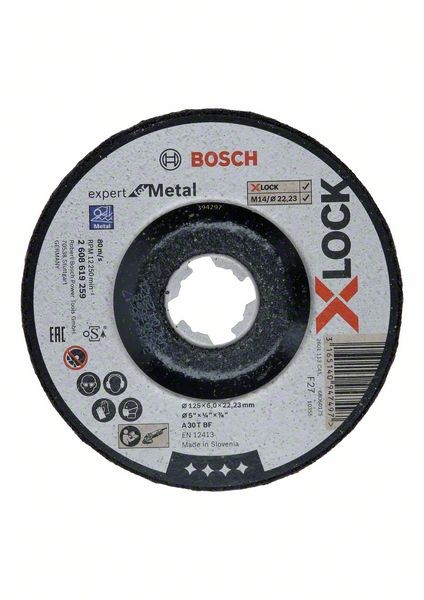 Bosch X-LOCK Schruppscheibe Expert for Metal 125 x6 x 22,23, gekröpft 2608619259