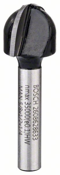 Bosch Hohlkehlfräser, 1/4 Zoll, R1 8 mm, D 15,9mm, L 12,3 mm, G 45 mm 2608628633