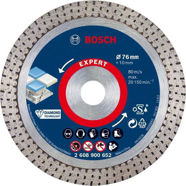 Bosch EXPERT HardCeramic 76 mm Diamanttrennscheiben 76 x 1,5 x 10 mm. 2608900652