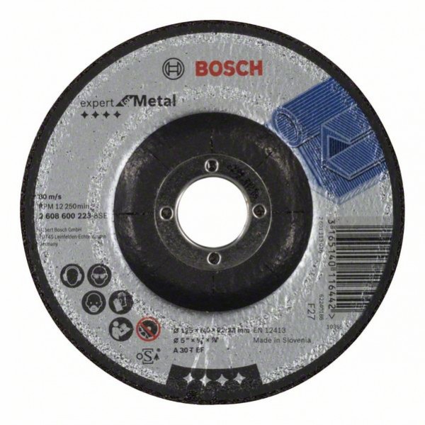 Bosch Schruppscheibe gekröpft A 30 T BF, 125 mm, 22,23 mm, 6 mm 2608600223