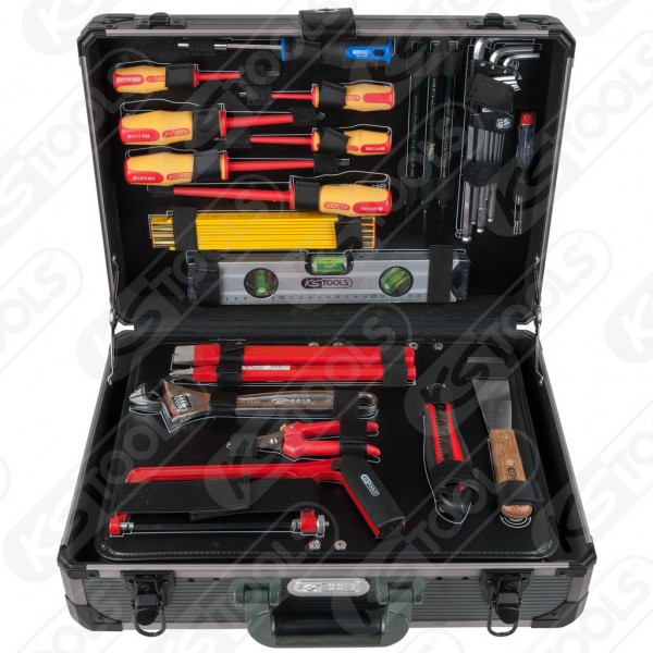 KS-Tools 1/4&quot; + 1/2 Elektriker-Werkzeugkoffer, 128-tlg., 911.0628