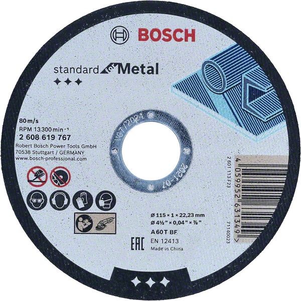 Bosch Standard for Metal Trennscheibe gerade, 115 mm, 22,23 mm 2608619767