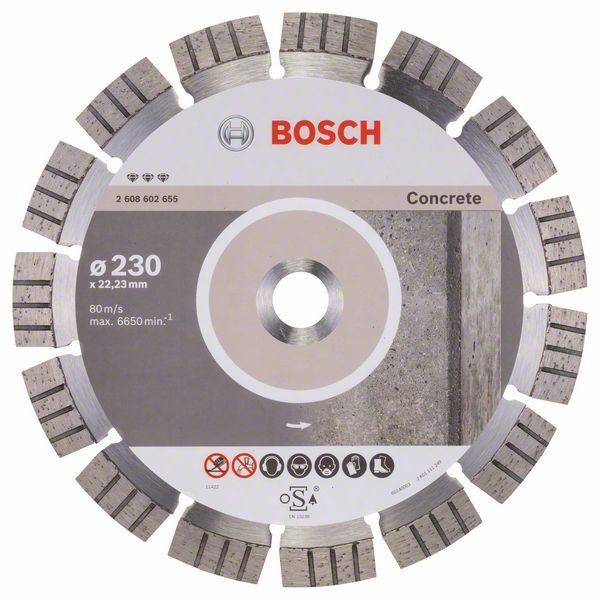 Bosch Diamanttrennscheibe Best for Concrete, 230 x22,23 x 2,4 x 15 mm 2608602655