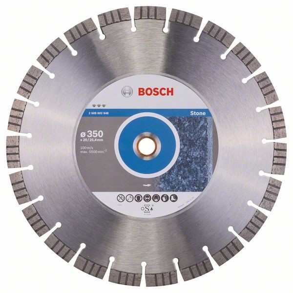 Bosch Diamanttrennscheibe Best Stone, 350 x 20,00/25,40 x 3,2 x 15 mm 2608602648