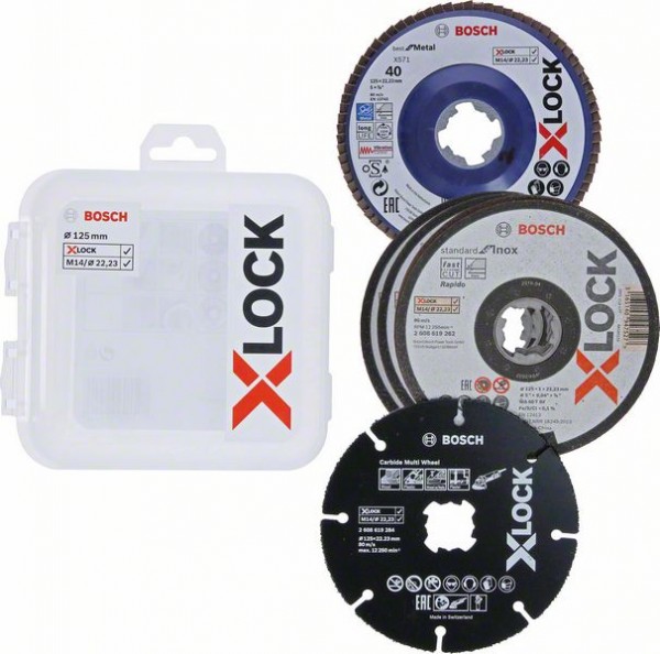 Bosch X-LOCK Trenn- Fächerschleifscheiben-Set, 5-teilig, 125 mm, CMW 2608619374