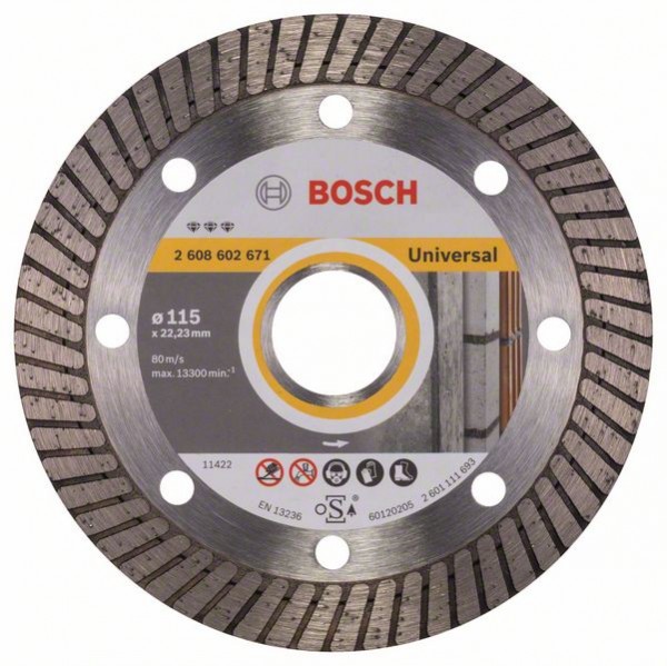 Bosch Diamanttrennscheibe Best for Turbo, 115 x 22,23 x 2,2 x 12 mm 2608602671