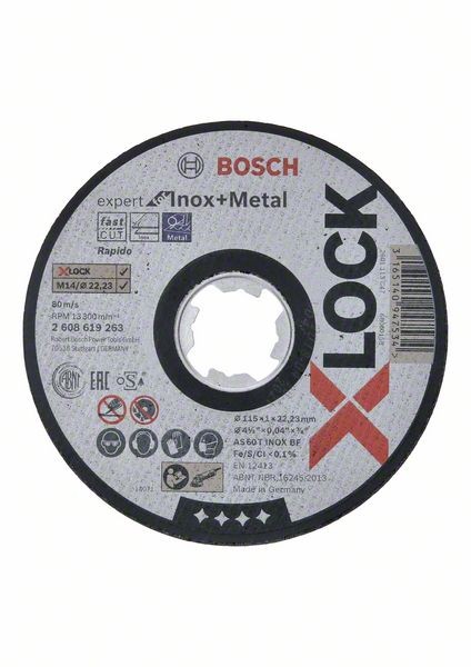 Bosch X-LOCK Expert for Inox+Metal 115 x 1 x22,23 Trennscheibe gerade 2608619263