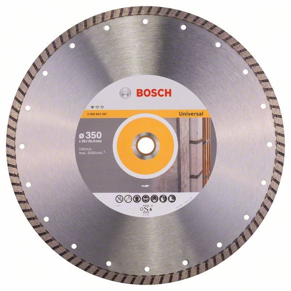 Bosch Diamanttrennscheibe Turbo, 350 x 20,00/25,40 x 3 x 10 2608602587