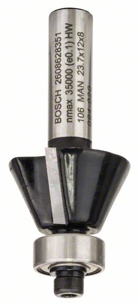 Bosch Laminat-Bündigfräser, 8 mm, D1 23,7mm,B5,5mm,L12 mm,G54 mm, 25° 2608628351
