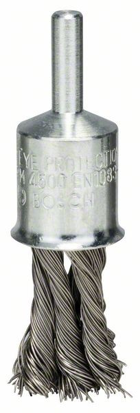 Bosch Pinselbürste, 19 x 0,35 mm, gezopfter Draht,Edelstahl/Schrauber 2608622129