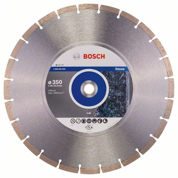 Bosch Diamanttrennscheibe Standard, 350 x 20,00/25,40 x 3,1 x 10 mm 2608602603