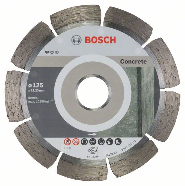 Bosch Diamanttrennscheibe, 125 x 22,23 x 1,6 x 10 mm, 10er-Pack 2608603240