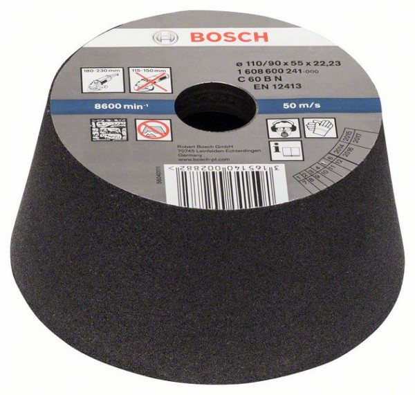 Bosch Schleiftopf, konisch-Stein/Beton 90 mm, 110 mm, 55 mm, K 54 1608600241