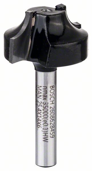 Bosch Kantenformfräser E, 6 mm, R1 6,3 mm, D 25,4mm, L 14 mm, G 46 mm 2608628459