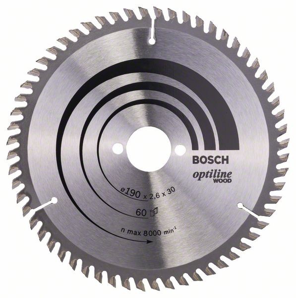 Bosch Kreissägeblatt Optiline Handkreissägen, 190 x 30 x 2,6 mm, 60 2608641188