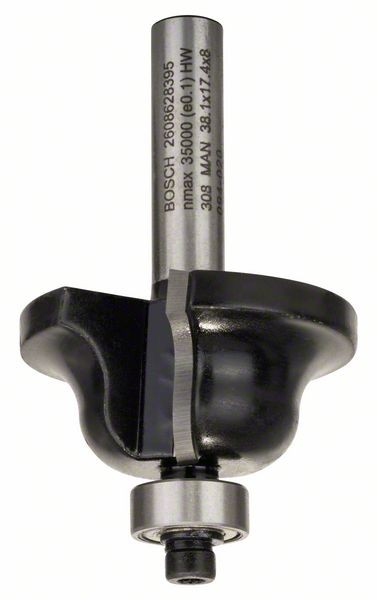 Bosch Kantenformfräser B, 8 mm, R1 6,3 mm, B12,7 mm, L 17 mm, G 61 mm 2608628395