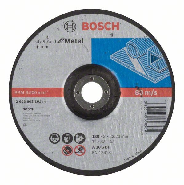 Bosch Trennscheibe gekröpft Standard Metal A 30 S BF, 180 mm, 3,0 mm 2608603161