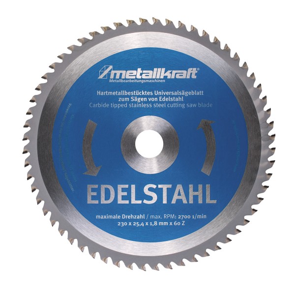Metallkraft Sägeblatt für Edelstahl Ø 230 x 1,8 x 25,4 mm, 3850233
