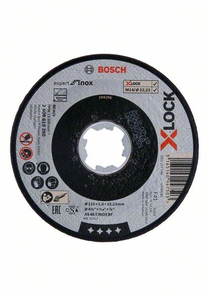 Bosch X-LOCK Expert for Inox 115 x 1,6 x 22,23 Trennscheibe gerade 2608619260