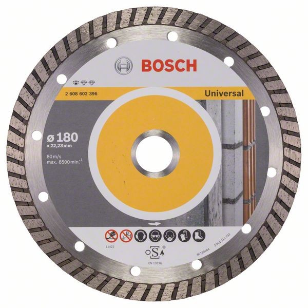 Bosch Diamanttrennscheibe Turbo, 180x22,23x2,5x10 mm, 1er-Pack 2608602396