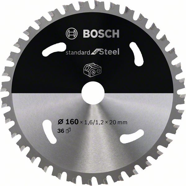 Bosch Akku-Kreissägeblatt Standard Steel, 160x 1,6/1,2 x 20, 36 Zähne 2608837749