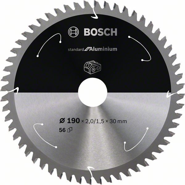 Bosch Akku-Kreissägeblatt for Aluminium, 190 x 2/1,5 x 30, 56 Zähne 2608837771