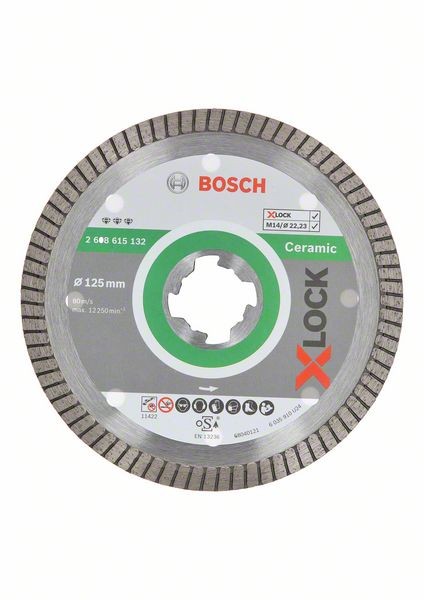 Bosch X-LOCK Diamanttrennscheibe Extra Clean Turbo 125x22,23x1,4x7 2608615132