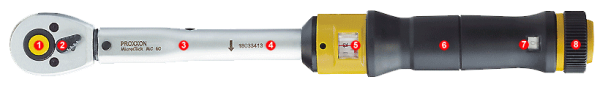 Proxxon Drehmomentschlüssel MicroClick MC 60, für 12 - 60 Nm, 23350