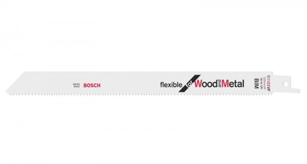 Bosch Säbelsägeblatt S 1122 VF, Flexible for Wood and Metal, 5er-Pack 2608654981